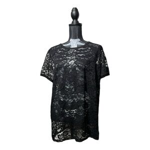 Torrid black lace t shirt size 2